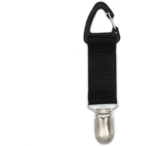 Portable Hat Clip for Travel, Ribbon Bag Clip Handbag Hanger for Outdoor Hats and Gloves, 1 Pc(Black)