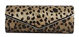 Girly HandBags Women's Animal Print Oversized Clutch Bag -- Coffee