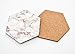 DrCor Rose Gold Hexagon Coasters for Drinks Rose Gold Marble Pattern Kitchen Decor Waterproof with Cork Backed Decorative Coasters (4 Inch,Set of 4