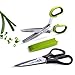 Kitchen Scissors with 5 Blade Herb Scissors, Cleaning Cover and Soft Grip Rubber Handles