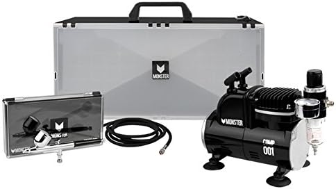 MONSTER Mini Airbrush Compressor (Mini Compressor + Air Brush + Spray Booth) Full Package Modeling Painting,3D Printing Paint,Pla model,Art Painting 220V