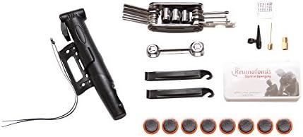 Bike Repair Kit - For Mountain, Road and BMX Bicycles - Repair Inner Tube Tire Punctures and Other Common Bike Problems - 100 PSI Mini Pump Steel Tools - Secure Bag Included