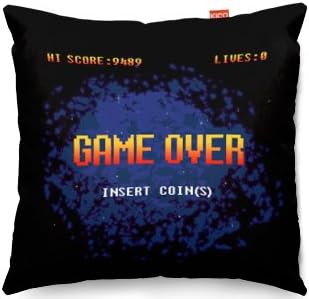 KICO GAME OVER Screen Arcade Childrens Funky Sofa Cushion - (80x80cm) Large