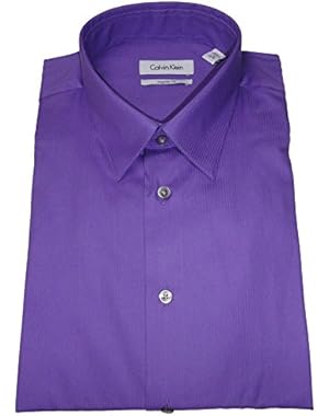 Calvin Klein Men's Long Sleeved Regular Fit Shirt, Size 16 34-35, Purple