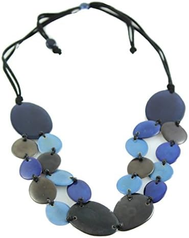 Tagua Chip Necklace (Blue)