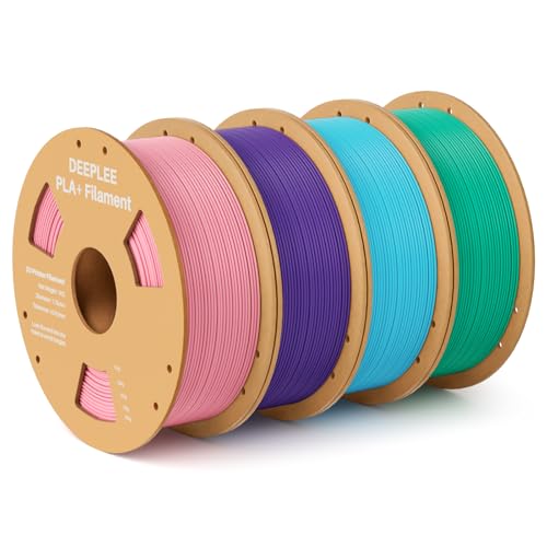 DEEPLEE PLA+ Filament, 4KG Rosa Lila Himmelblau Seegrün