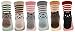 AnVei-Nao Womens Girls Stripe Cute Cat Toes Soft Pattern Crew Socks 6 Pairs 3D
