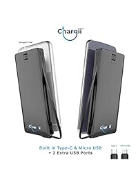 Cargador portátil todo en uno de 5000 mAh con enchufe de pared integrado adaptador de CA, cable micro USB y Lightning + 2 puertos USB   Cargador rápido Jolt, banco de energía delgado, cargador de batería externa para Android   iPhone