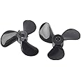 Fielect 2Pairs 3 Blades CW/CCW Propeller for Ship Model Rc Boat Propeller Black Plastic Propeller, 28mm Diameter, 3mm Hole Dia