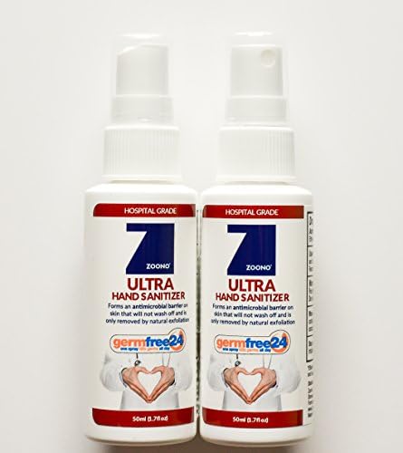 Ultra GermFree24 Hand Sanitizer Pack - Long-Lasting 24 Hour Effect - Kills 99.99% Of Germs & Provides All Day Protection - Non-Staining - Odorless (Includes 2x 50ml Spray Bottles)