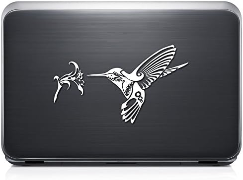 Tribal Art Hummingbird Nectar PERMANENT Vinyl Decal Sticker For Laptop Tablet Helmet Windows Wall Decor Car Truck Motorcycle - Size (07 Inch / 18 Cm Wide) - Color (Gloss Black)