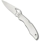 Spyderco Byrd Cara Cara 2 Folding Pocket Knife, PlainEdge | 8.5" Overall Length, 3.77" 8Cr13MoV Steel Blade, Stainless Steel Handle, Back Lock, Full-Flat Grind
