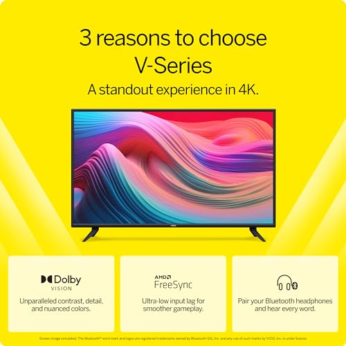 VIZIO 50-Inch V-Series 4K UHD LED Smart TV with Voice Remote, Dolby Vision, HDR10+, Alexa Compatibility, 2022 Model