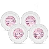 [160 Count -6 Inch Plates] Laura Stein Premium Heavy Weight Crystal Clear Disposable Plastic Dessert Size Plate, Great For Wedding, Event, Parties, Catering, Buffets, 4 Packs