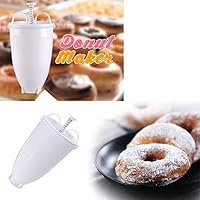 Homefami Plastic Doughnut Donut Maker Machine Mold DIY Tool Kitchen Pastry Making Bake Ware Stainless Steel White