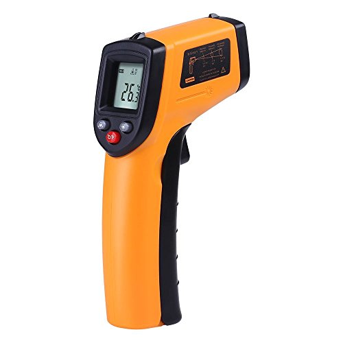 Infrared Thermometer Digital Laser IR Temperature Meter Handheld Non-contact Tester with LCD Display Screen (-58 - 716/-50 - 380) Yellow and Black