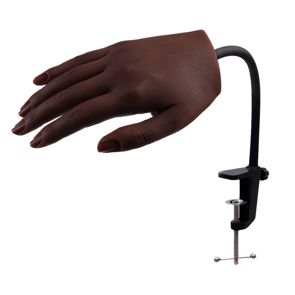 KnowU Practice Hand for Acrylic Nails Silicone, Nail Practice Hand for Manicure, Nail Hand Practice Model for Beginners and Professionals,6# Left