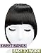 Clips in Hair Bangs Fringe Hair Extensions Clip On Bang Synthetic Hairpieces False Short Flat Two Side (1B#)