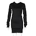 Clearance Sale! Women Hoodies Dress,Canserin Women Autumn Winter Long Sleeve Hoodies Pure Color Hooded Sweatshirt Dress Slim Fit Coat Mini Skirt (M, Black)