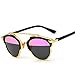 GAMT New Fashion Cateye Polarized Sunglasses For Women Classic Style (Gold Black Frame Pink-grey lens)