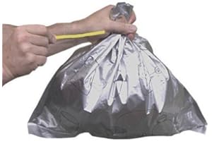 Justrite 20" X 18" Gray LDPE Disposable Bucket Liner with Twist Ties (for Smoker's Cease-Fire and Elite Smoker’s Cease-Fire Cigarette Butt Receptacle) (10 Packs)