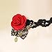 LEFINIS Red Rose Flower Popular Girl Gothic Black Lace Collar Choker Necklace, Bracelet