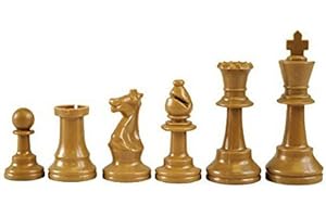 WE Games Color Bright Plastic Staunton Tournament Chessmen with 3.75 in. King - Half Set, Gold
