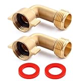 Litorange (2 Pack Industrial Garden Hose Elbow Connector 90 Degree Brass Hose Elbow Fitting Quick Swivel Connect Adapter Thread Size 3/4" + 2 Pressure Washers