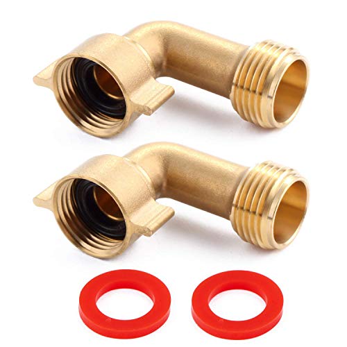 Litorange (2 Pack Industrial Garden Hose Elbow Connector 90 Degree Brass Hose Elbow Fitting Quick Swivel Connect Adapter Thread Size 3/4" + 2 Pressure Washers