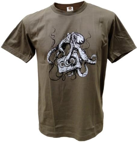 Tshirtmystyle Men's Octopus Love Music Tape Old School Man T-Shirt