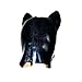 EXLATEX Latex Hood Dog Animal Mask Fetish Accessories with Back Zipper (One Size, Black)
