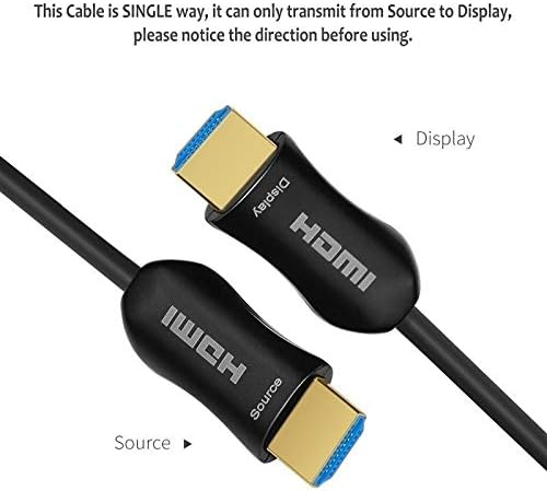 Fiber Optic HDMI Cable 12Meters, ARC HDMI2.0 18Gpbs 4k@60 4:4:4, PET Braided Cord and Gold Plated Connector ¨C Support 4K - Image 3