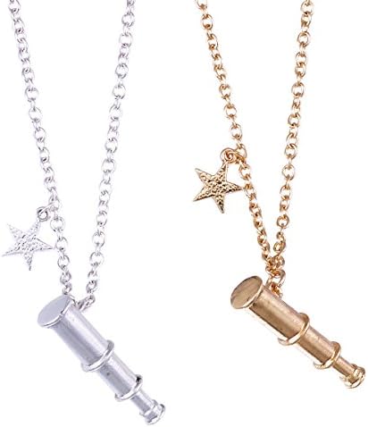 Gold Telescope & Star Necklace