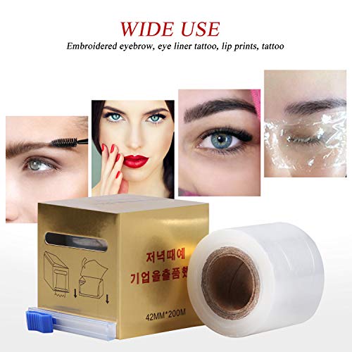2 Packs Preservative Film Disposable Eyebrow Tattoo Plastic Wrap with