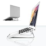 AboveTEK Stunning Aluminum Laptop Stand, Ergonomic Cooling Notebook Stand, Desk Mount Dock Tray Riser for 11"~15" MacBook Air Pro ThinkPad & iPad Tablets, Prevent Eye Wrist Strain Neck & Shoulder Pain