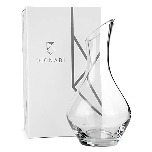 DIONARI Moderno Red Wine Decanter: 100% Lead-Free, Hand-Crafted Glass Decanter for Red Wine Aeration, Premium, Luxurious Aerator Carafe Gift Set for Wine Lovers, Elegant Wine and Drinking Accessories