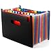 24 Pockets High Capacity Multicolour Accordian File Organizer Portable Stand Expandable Business Accordian Folders Plastic A4 Letter Size Expanding File Folder