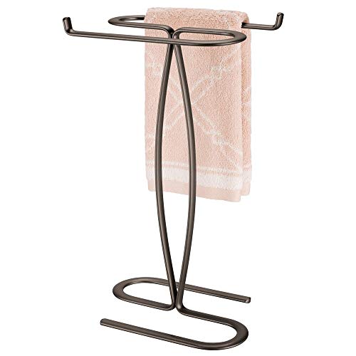 mDesign Decorative Modern Metal Fingertip, Hand Towel Holder Stand