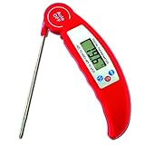 Ruyixws Meat Thermometer, Digital Instant Fast Read With Probe Calibration For Kitchen Cooking Smoker BBQ Grilling Baking Milk, Auto On/Off Function (Red)