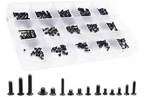 QTEATAK 300Pcs Black Laptop Notebook Computer Replacement Screws Kit for Lenovo Toshiba Gateway Samsung HP IBM Dell Sony Acer Asus SSD Hard Disk SATA