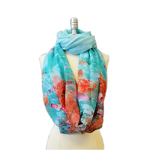 SCARF_TRADINGINCÂ® Sea series Infinity Loop Scarf Cowl (Under the sea Auqa)