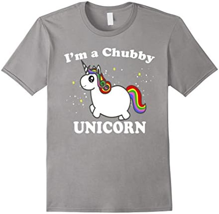 Men's I'm A Chubby Unicorn T-shirt Funny Unicorn Tee XL Slate