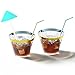 HAMPAN 100 Gold Plastic Cups 9 Oz Gold Rimmed Tumblers Clear Plastic Cups Disposable Cups For Wedding Party