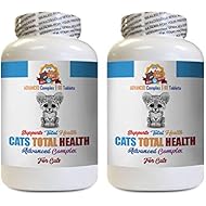 cat Dental Treats - Cats Total Health Complex - Immune Support - Hair Coat Oral Eye Urinary Care - cat Vitamins Senior - 2 Bottles (120 Tablets)