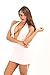 HUASHI Deep V Neck Bare Breast Backless Packet Hip Temptation Sexy Lingerie Nightclub Pole Dancing Dress White