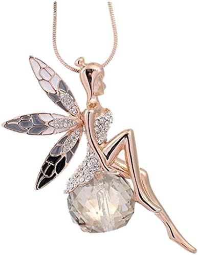 Hot Sale! Ladies Pendant,Caopixx Lovely Angel Wings Butterfly Crystal Necklace Long Sweater Chain Jewelry