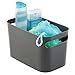 mDesign Deep Plastic Bathroom Bin with Handles - Storage Organizer for Vanity Countertop, Hold Soap, Body Wash, Shampoo, Lotion, Conditioner, Hand Towels - 10