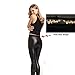 YISIBO Sexy Womens Girls Faux Leather Medium Waisted Leggings Black (Black)