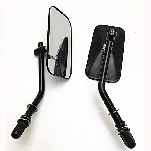 E-Bro Classic Black Motorcycle Mirrors 8mm/10mm Thread Rear View Mirror For Harley XL 883 1200 Iron 883 Road King (Rectangle) - Thumbnail 5