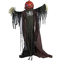 Haunted Hill Farm Life-Size Animatronic Scarecrow, Indoor/Outdoor Halloween Decoration, Multi Haunted Hill Farm Life-Size Animatronic Scarecrow, Indoor/Outdoor Halloween Decoration, Multi